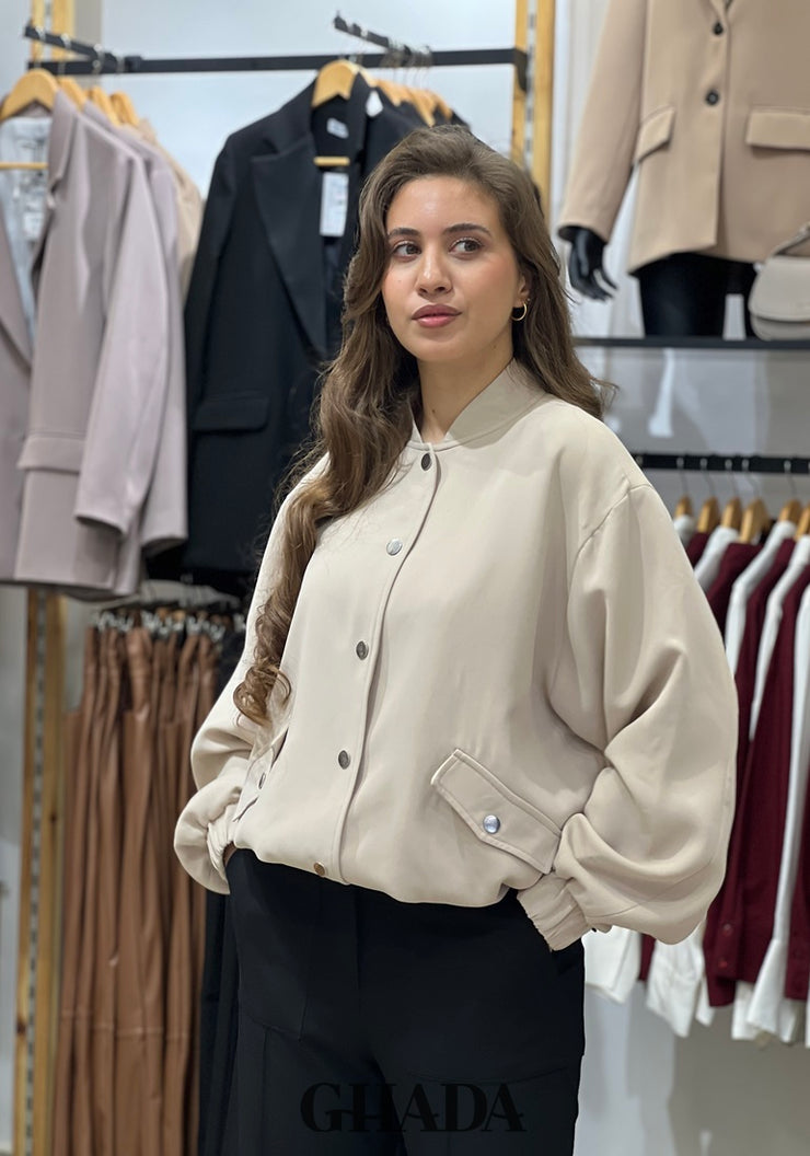 Bomber en beige