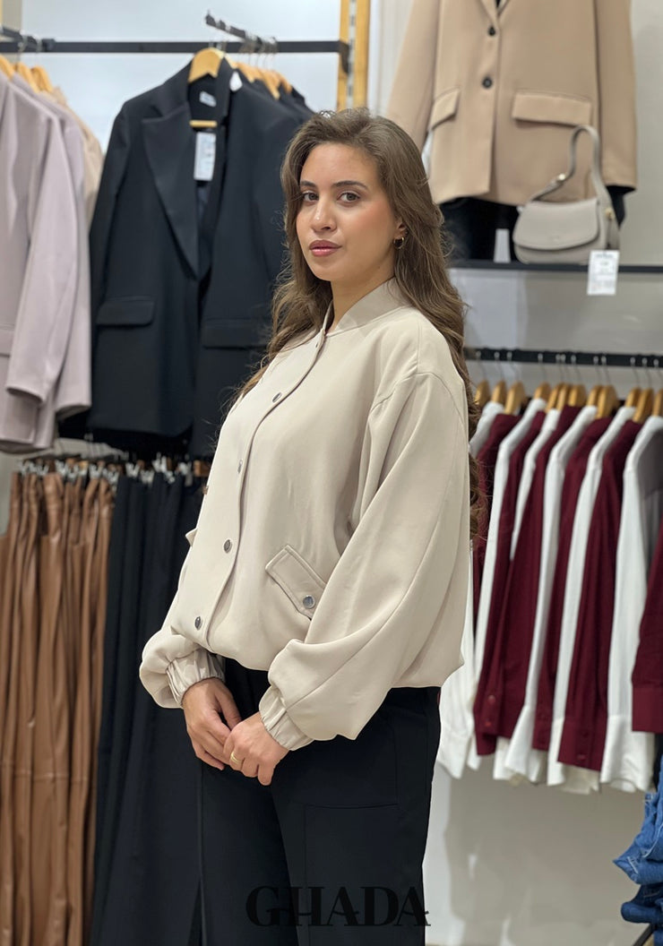 Bomber en beige