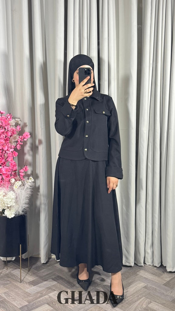 Ensemble veste et jupe en noir