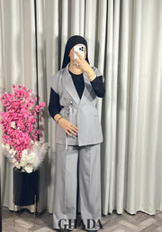 Ensemble gilet et pantalon en gris