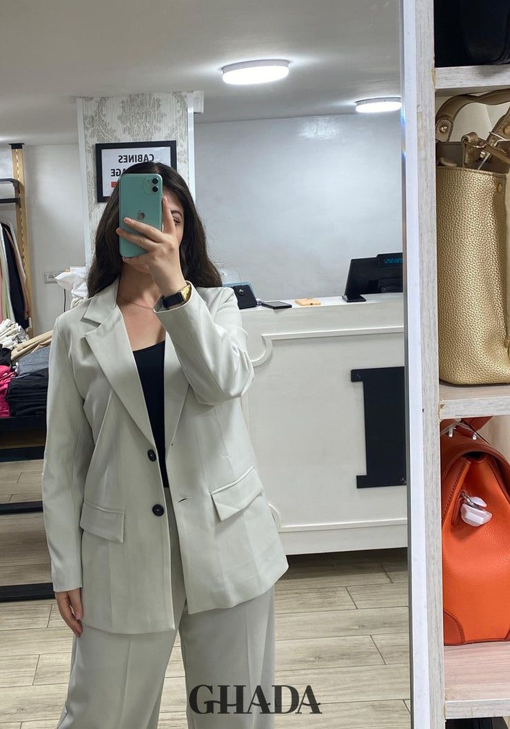 Ensemble tailleur en beige sable