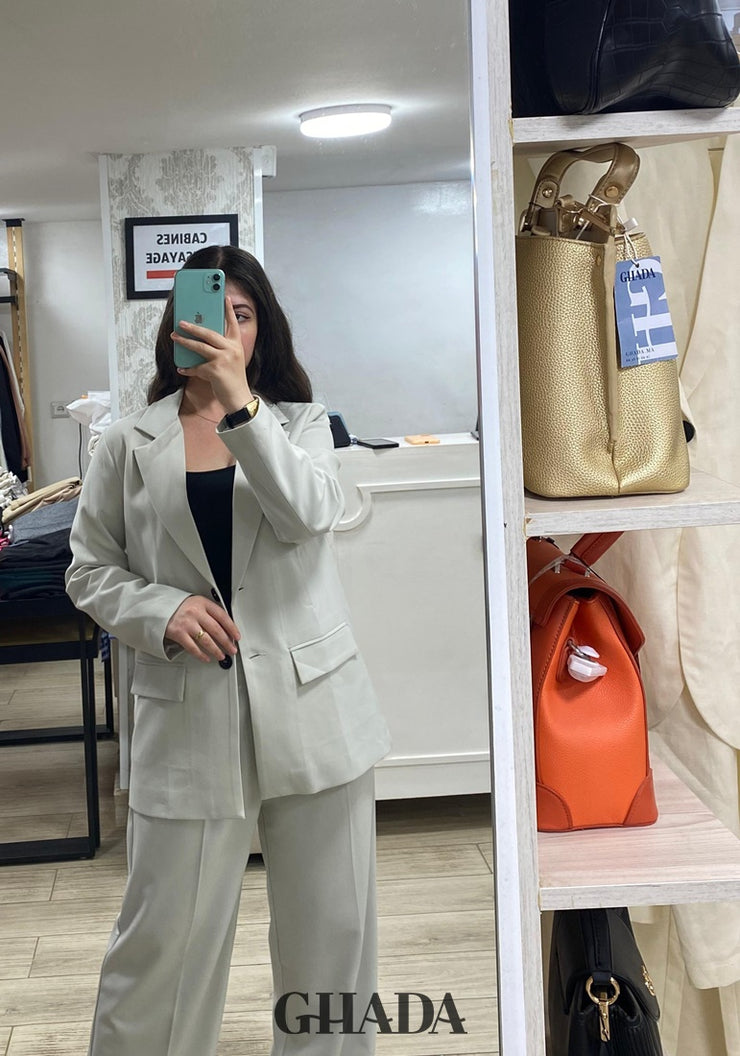 Ensemble tailleur en beige sable