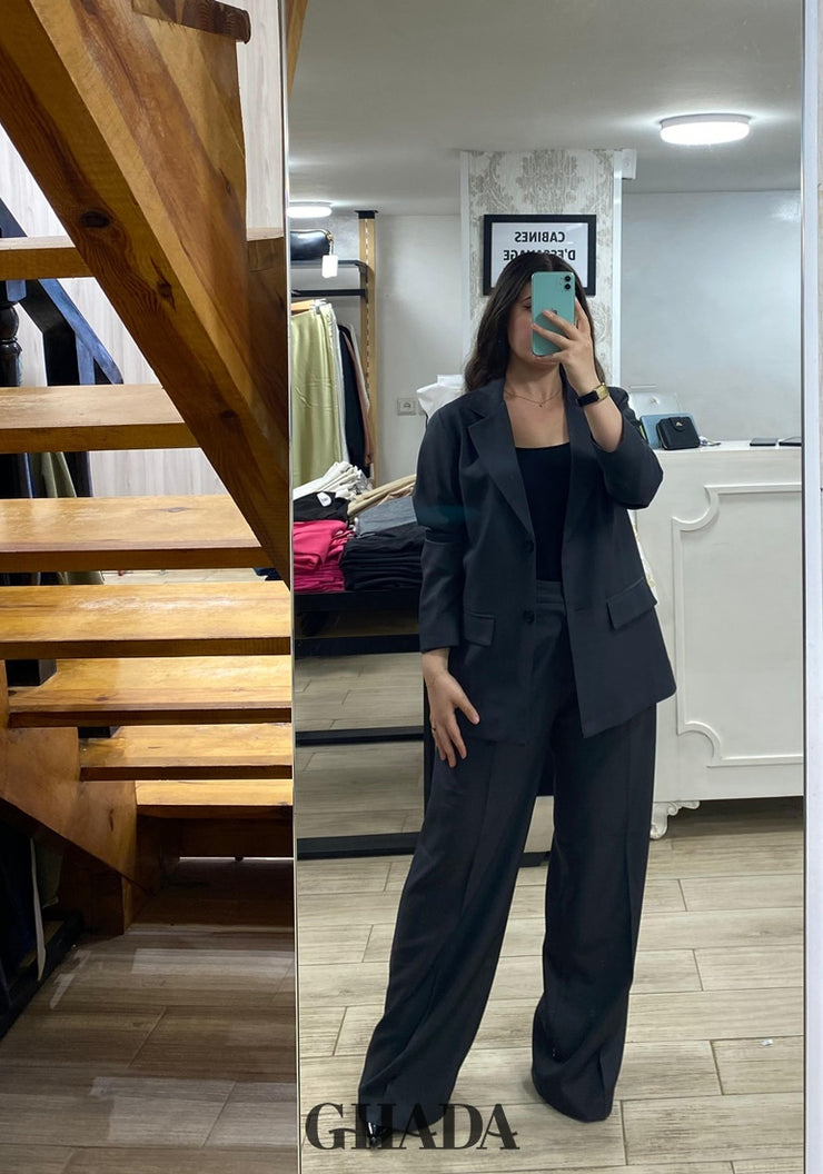 Ensemble tailleur en gris noir