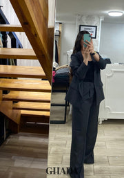 Ensemble tailleur en gris noir