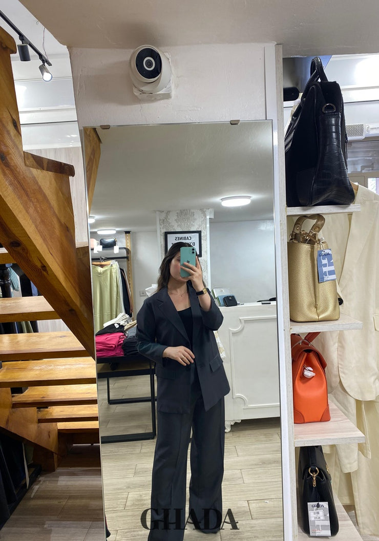 Ensemble tailleur en gris noir
