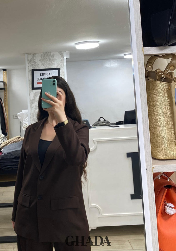 Ensemble tailleur en marron foncé