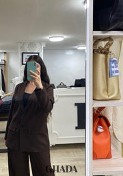 Ensemble tailleur en marron foncé