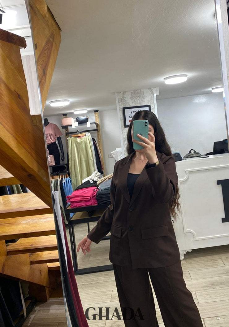 Ensemble tailleur en marron foncé