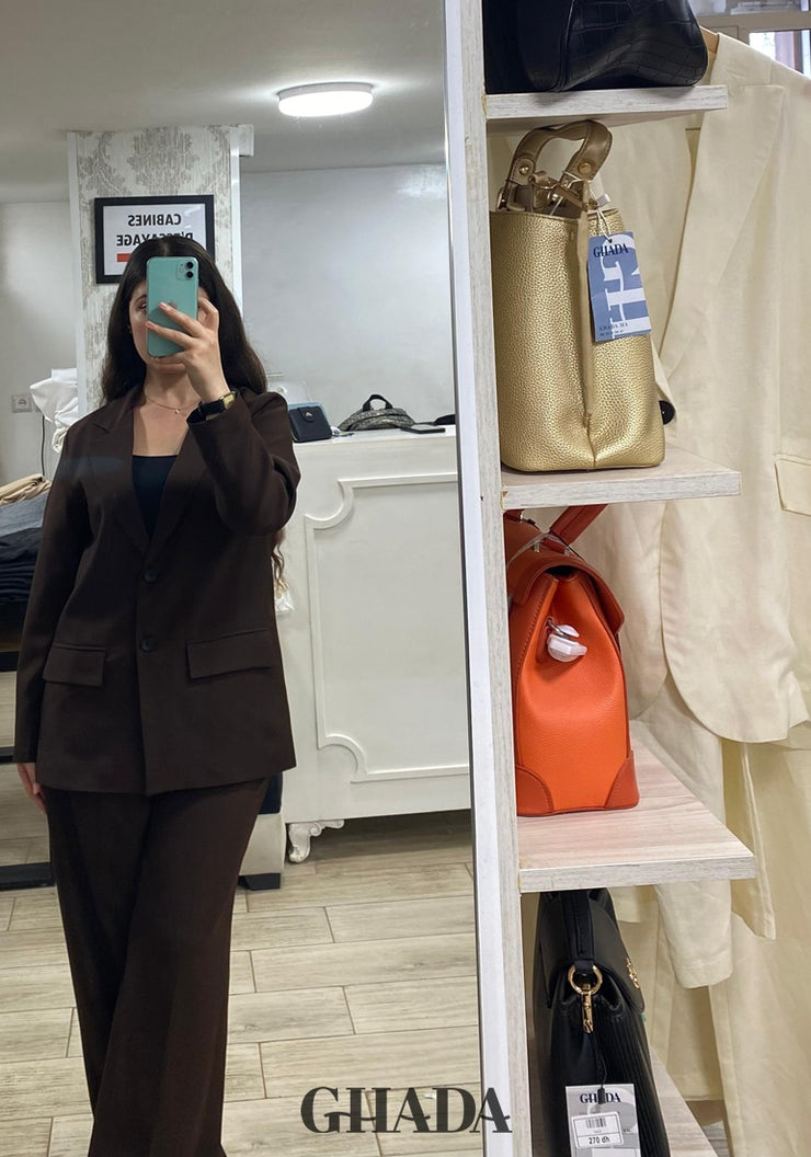 Ensemble tailleur en marron foncé