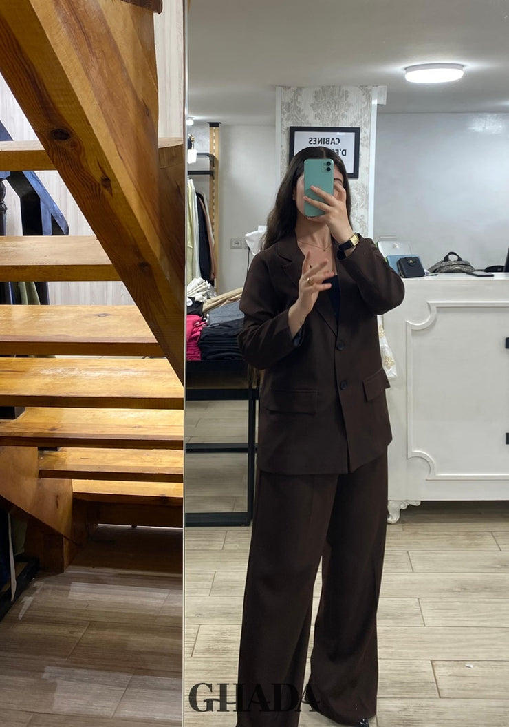 Ensemble tailleur en marron foncé