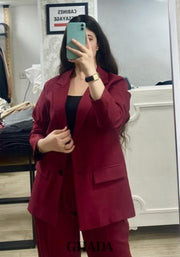 Ensemble tailleur en bordeaux