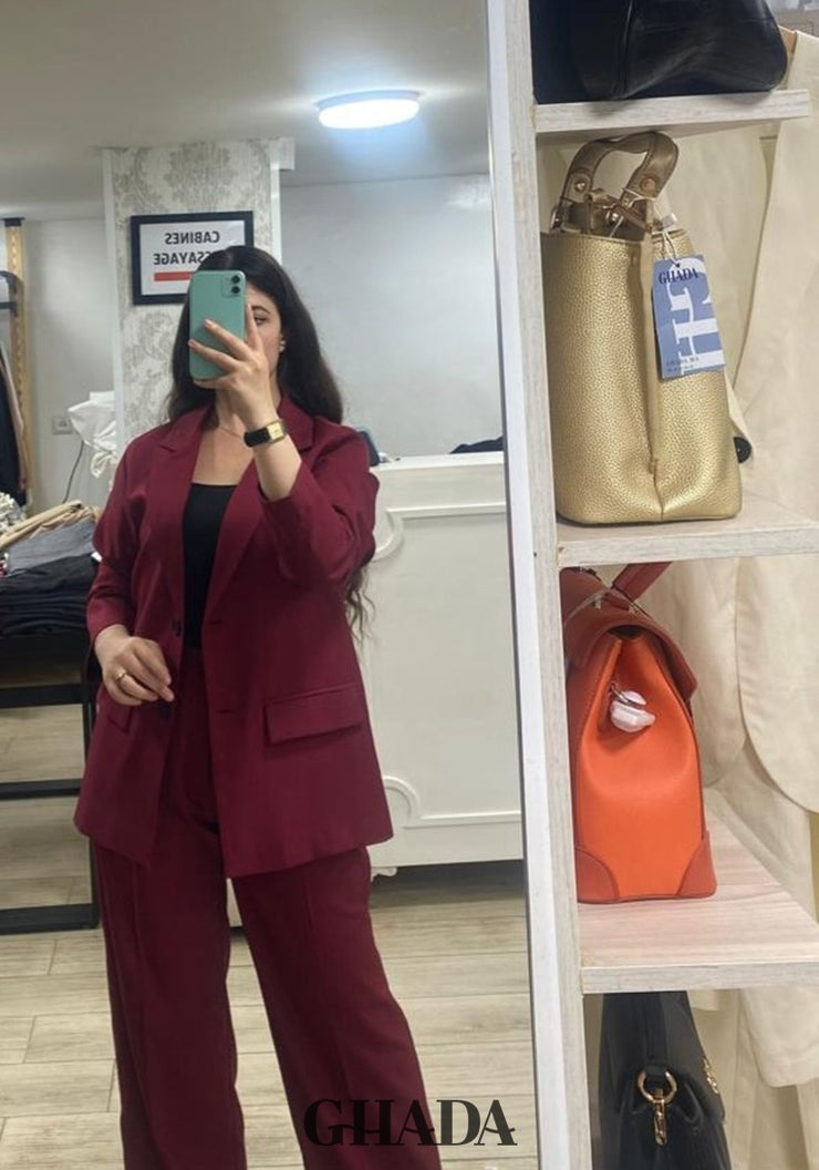Ensemble tailleur en bordeaux