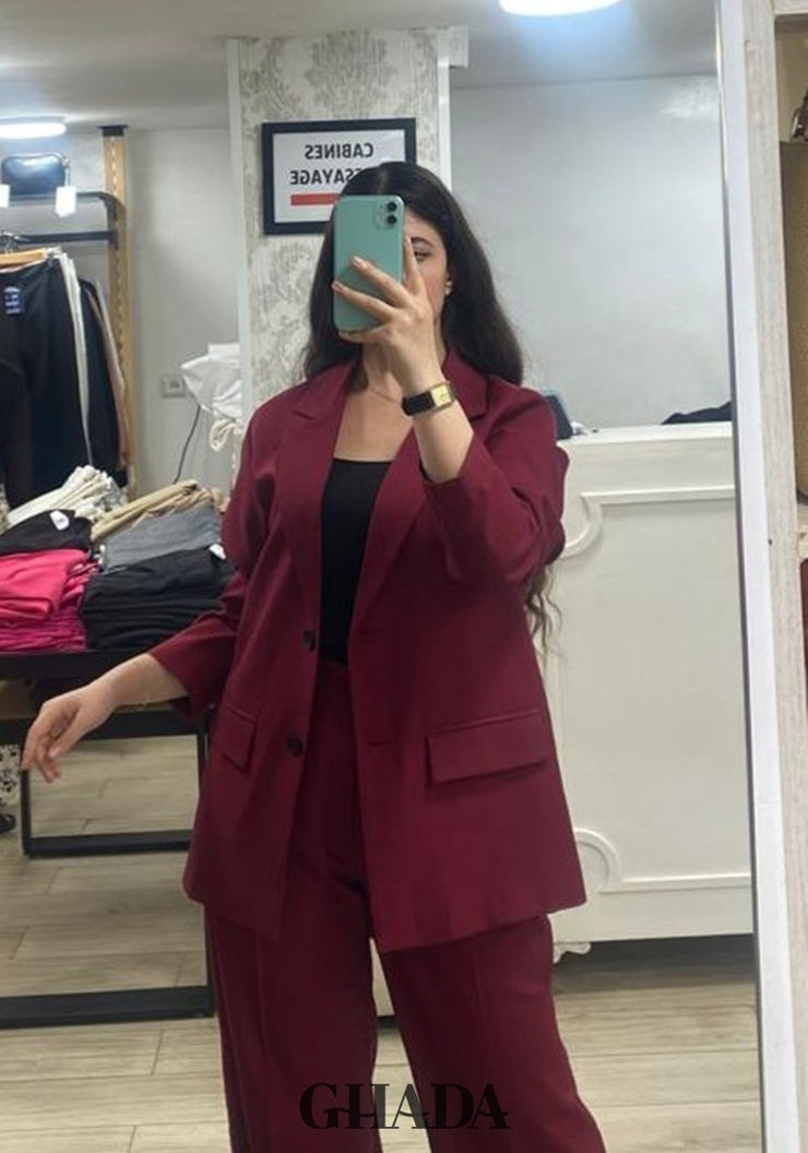 Ensemble tailleur en bordeaux