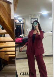Ensemble tailleur en bordeaux