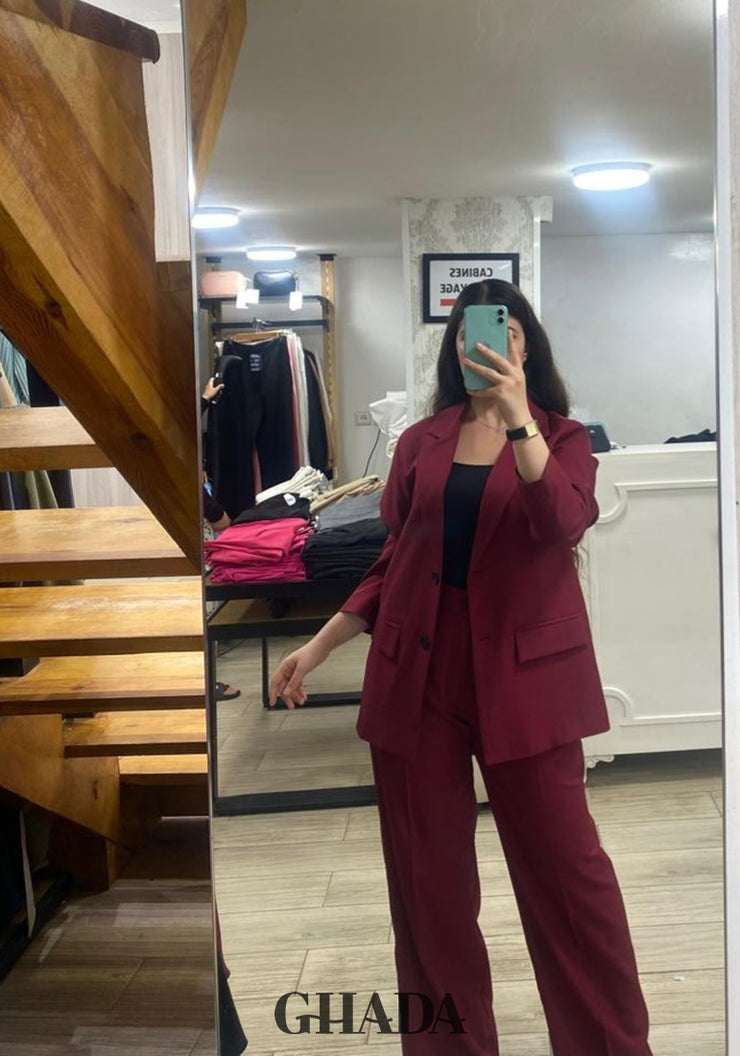 Ensemble tailleur en bordeaux