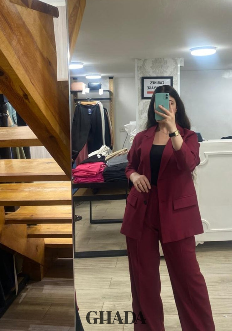 Ensemble tailleur en bordeaux