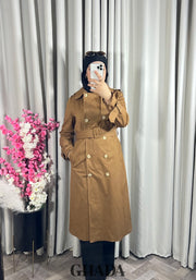 Trench-coat long en camel