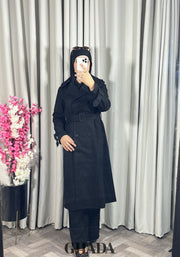 Trench-coat long en noir