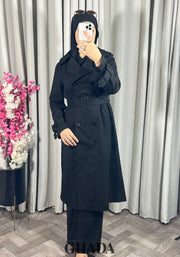 Trench-coat long en noir