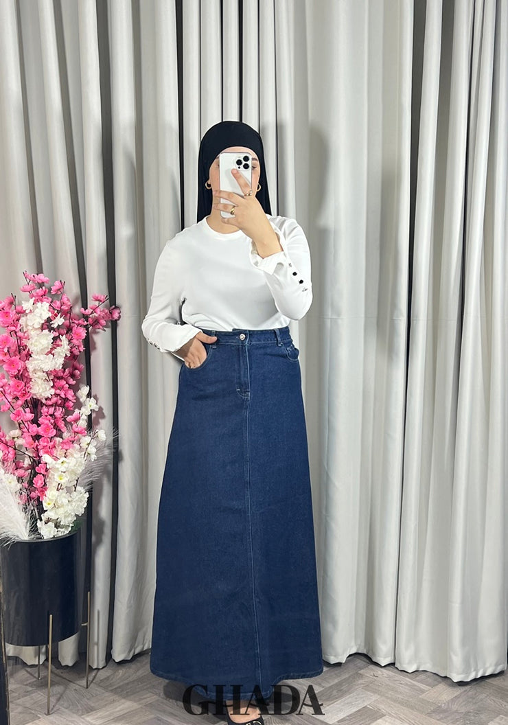 Jupe longue en denim