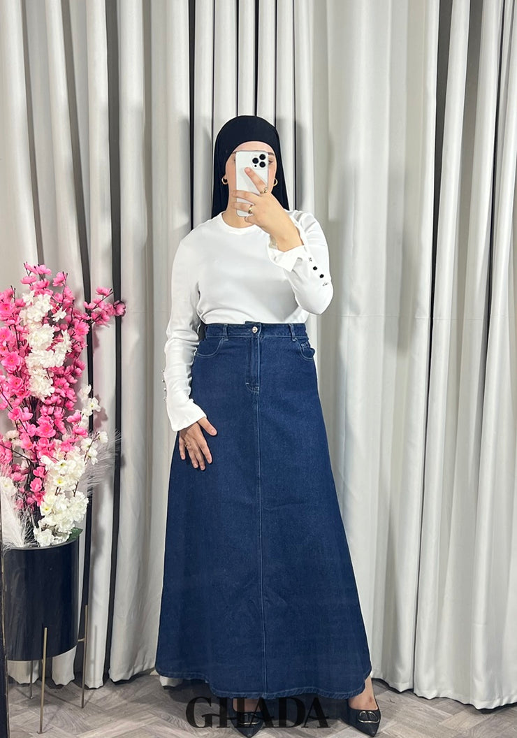 Jupe longue en denim
