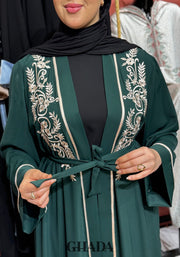 Abaya verte avec broderie
