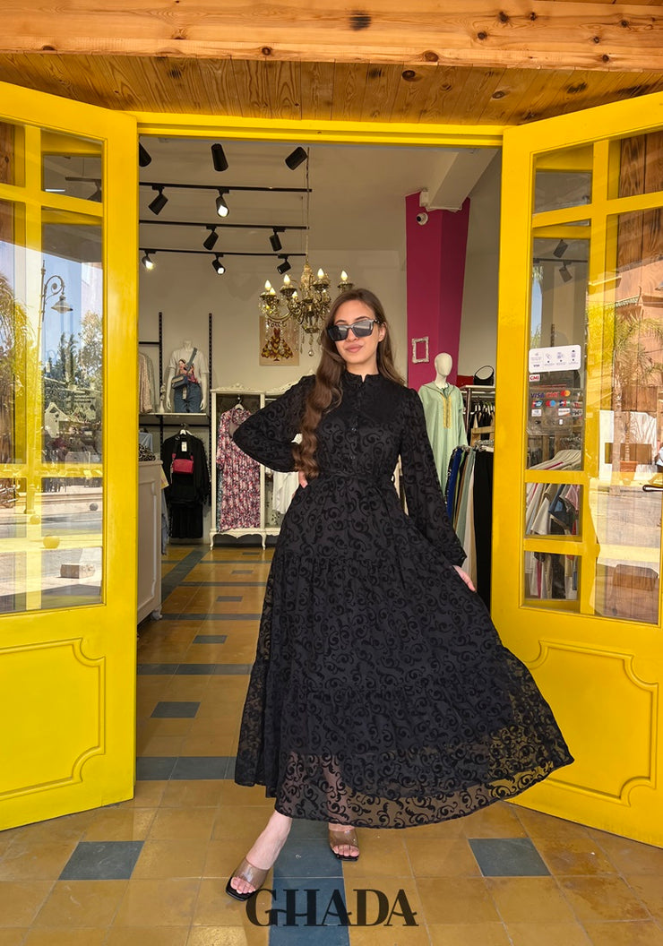 Robe en dentelle noire