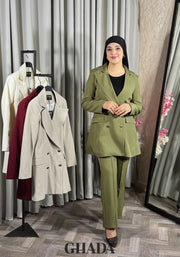 Veste longue en vert kaki
