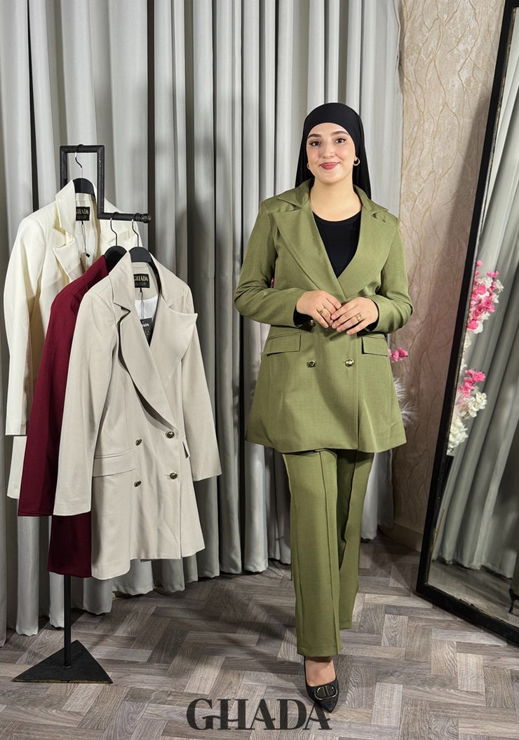 Veste longue en vert kaki