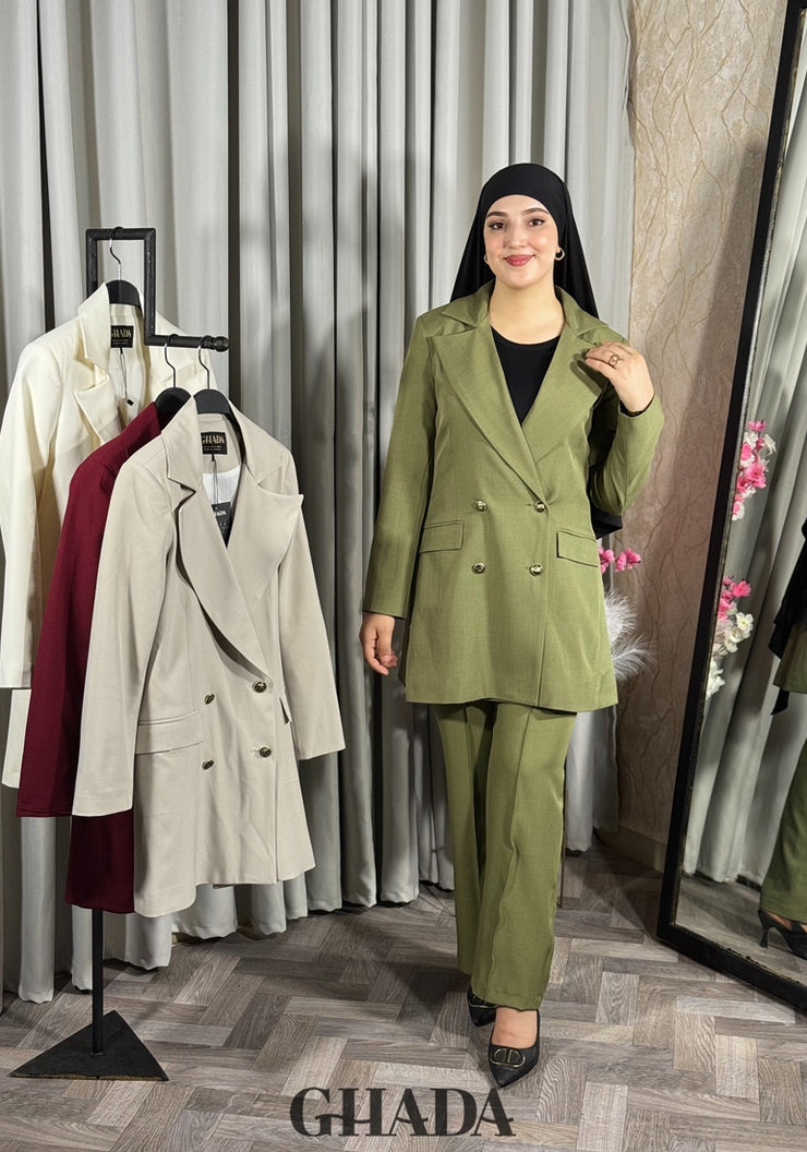 Veste longue en vert kaki