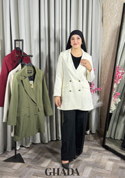 Veste longue en blanc