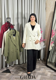 Veste longue en blanc