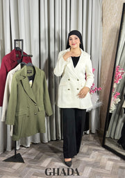 Veste longue en blanc