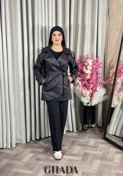 Trench-coat en simili cuir
