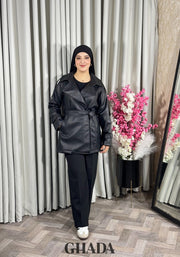 Trench-coat en simili cuir