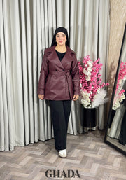 Trench-coat en simili cuir