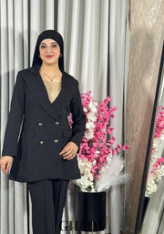 Veste longue en noir