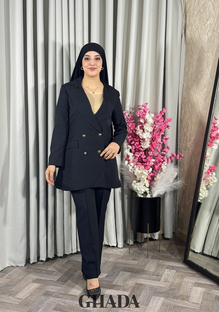 Veste longue en noir