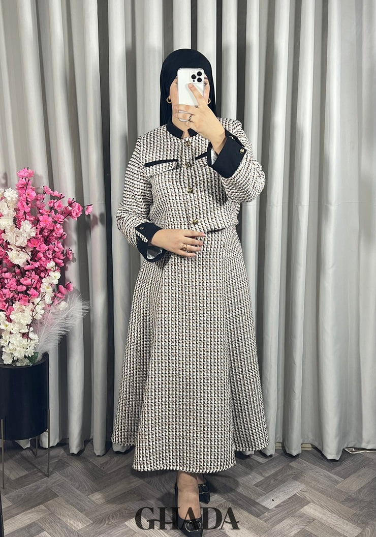 Ensemble veste et jupe en tweed