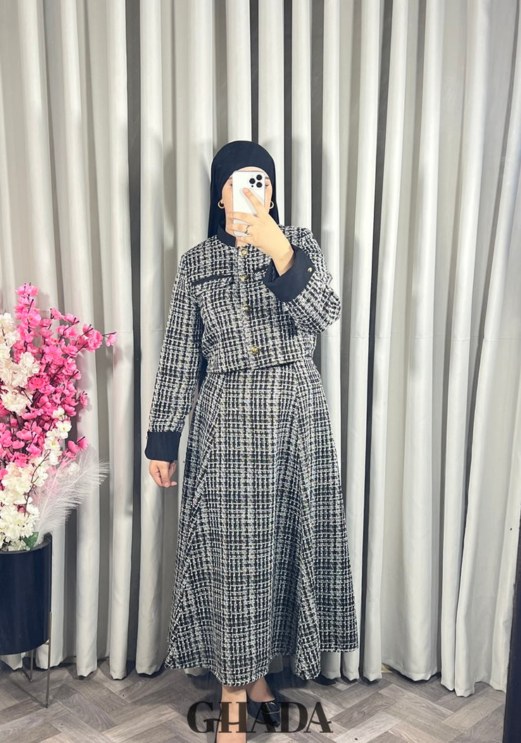 Ensemble veste et jupe en tweed