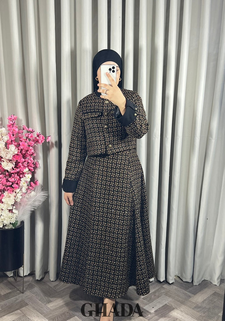 Ensemble veste et jupe en tweed