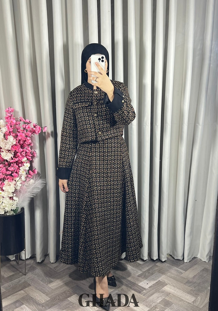 Ensemble veste et jupe en tweed