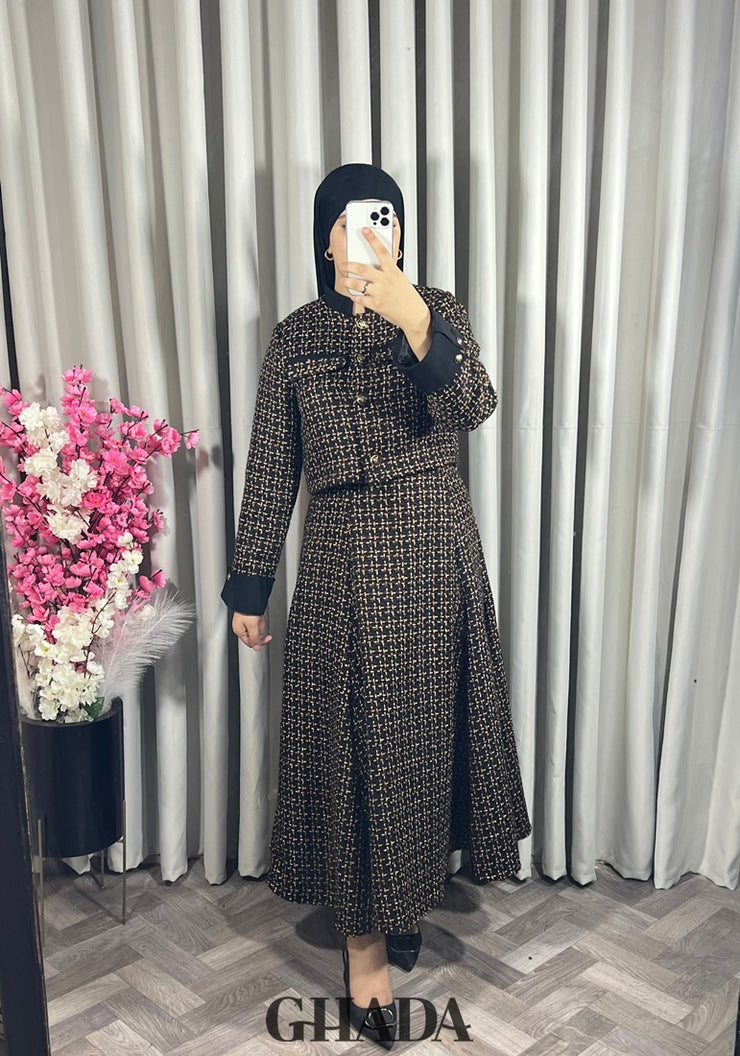 Ensemble veste et jupe en tweed