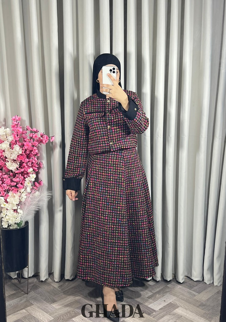 Ensemble veste et jupe en tweed