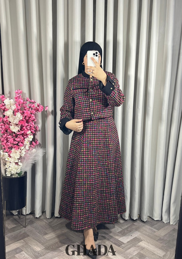 Ensemble veste et jupe en tweed