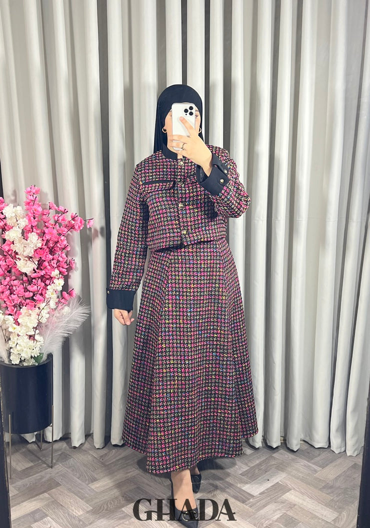 Ensemble veste et jupe en tweed