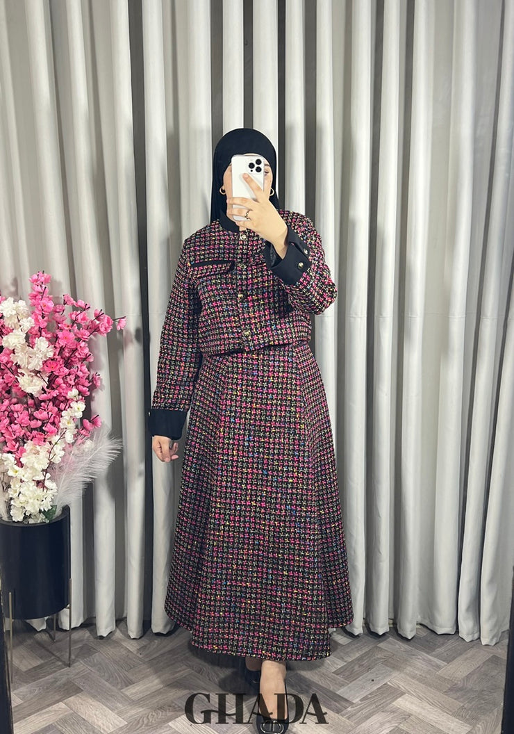 Ensemble veste et jupe en tweed