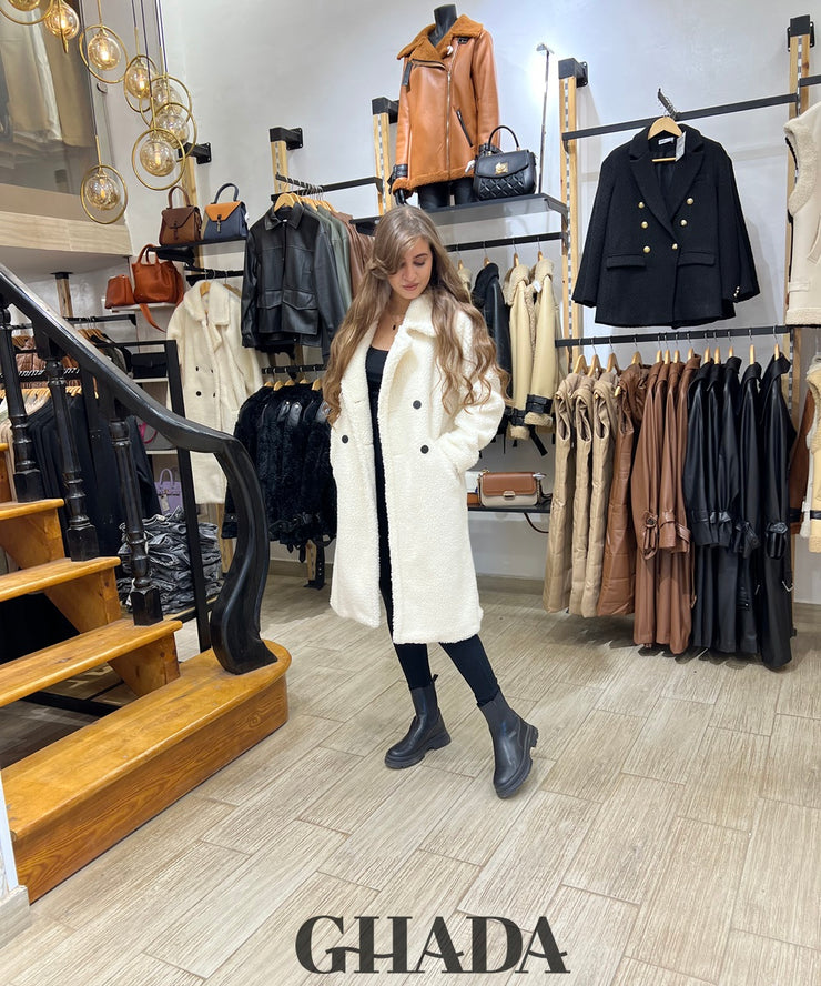 Manteau blanc effet mouton