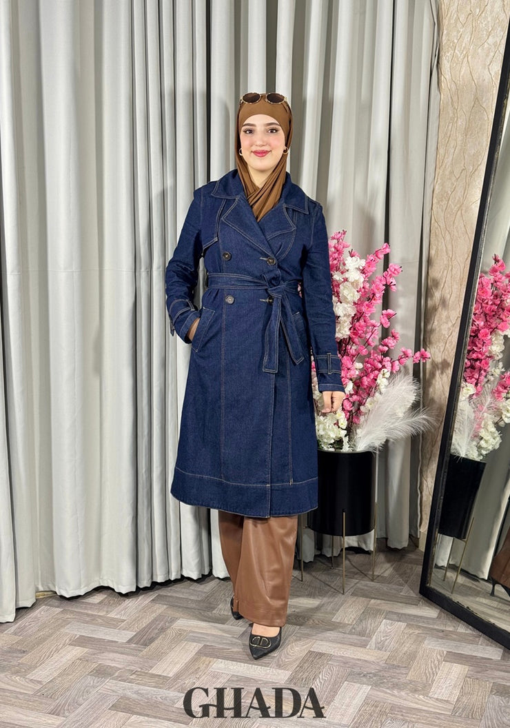 Trench long en denim