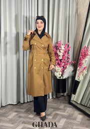 Trench-coat long en camel